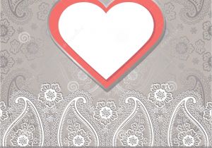 Paisley Wedding Invitation Template Cute Design Template Paisley Border Lace and Hearts Stock