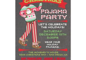 Pajama Party Invitation Template Chalkboard Christmas Pajama Party Invitations Zazzle Com