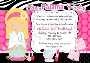 Pajama Party Invitations for Adults Spa Pajama Party Invitation Invite Spa Party Sleepover Spa Day