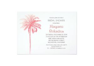 Palm Tree Bridal Shower Invitations Pink Palm Tree Beach Bridal Shower Invitations Zazzle