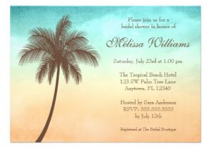 Palm Tree Bridal Shower Invitations Tropical Beach Palm Tree Bridal Shower Invitations 5 Quot X 7