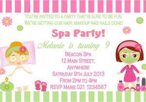 Pamper Party Invite Template Pamper Party Invitations