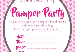 Pamper Party Invite Template Pamper Party Invitations Pamper Party Invitations In