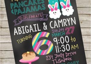 Pancake and Pajama Birthday Party Invitations Pancakes and Pajamas Invitation Piy File Pancakes Pjs