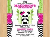 Panda Bear Birthday Party Invitations Cute Panda Bear Birthday Invitation by Little Rainbow