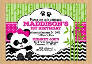 Panda Bear Birthday Party Invitations Cute Panda Bear Birthday Invitation by Little Rainbow