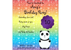 Panda Bear Birthday Party Invitations Cute Panda Bear Birthday Invitation Zazzle