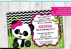 Panda Bear Birthday Party Invitations Panda Bear Invitation Panda Invitation Birthday Invitation