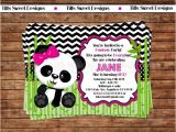 Panda Bear Birthday Party Invitations Panda Bear Invitation Panda Invitation by Tiffssweetdesigns