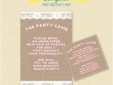 Panty Party Invitations Panty Game Printable Invite or Enclosure Pink Burlap