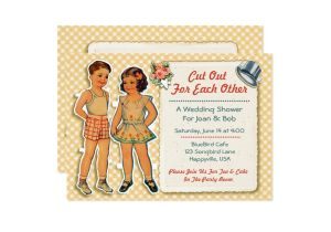 Paper Dolls Wedding Invitations Vintage Paper Dolls Wedding Shower Invitations Zazzle