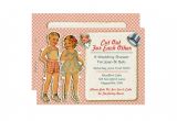 Paper Dolls Wedding Invitations Vintage Paper Dolls Wedding Shower Invites Pink Zazzle