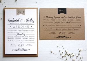 Paper Type Wedding Invitation Elegant Type Vintage Wedding Invitation by Rodo Creative
