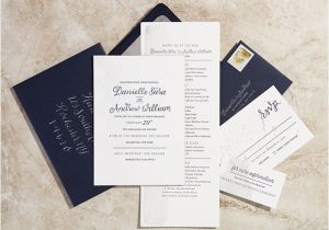 Paper Type Wedding Invitation Navy and Silver Hand Painted Wedding Invitations