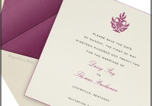 Paperless Post Free Wedding Invitations Cream and Purple Paperless Post Wedding Invitation Set