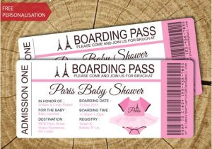 Paris Passport Baby Shower Invitations Paris Baby Shower Passport and Boarding Pass Invitation