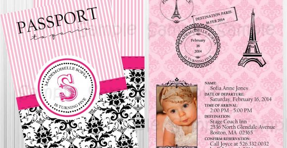 Paris Passport Baby Shower Invitations Parisian Baby Shower Invitations