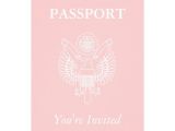 Paris Passport Baby Shower Invitations Passport Baby Shower Girl Travel theme Party Card