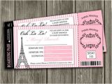 Paris Passport Baby Shower Invitations Printable Paris Boarding Pass Baby Shower Invitation