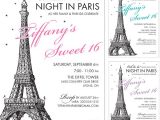 Paris themed Birthday Party Invitation Wording Paris Party Invitation