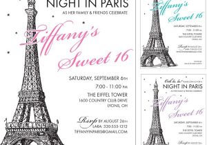 Paris themed Birthday Party Invitation Wording Paris Party Invitation