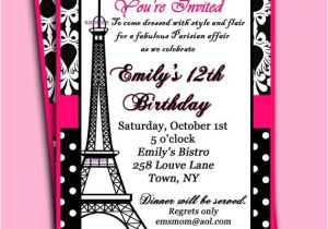 Paris themed Party Invitations Free Paris Invitation Printable or Printed with Free by