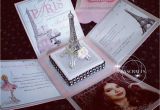 Paris themed Quinceanera Invitations Paris themed Exploding Box Invitations with Eiffel tower
