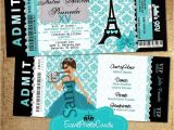 Paris themed Quinceanera Invitations Teal Paris Eiffel tower Invitations Paris theme
