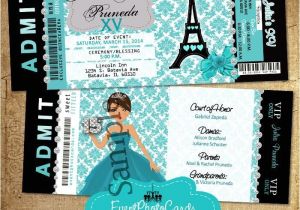 Paris themed Quinceanera Invitations Teal Paris Eiffel tower Invitations Paris theme