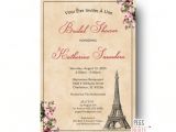 Parisian Bridal Shower Invitations Paris Bridal Shower Invitation Printable Parisian Bridal
