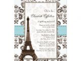 Parisian Bridal Shower Invitations Personalized Eiffel tower Invitations