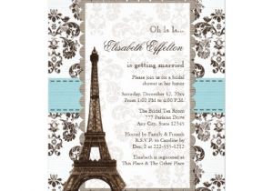 Parisian themed Bridal Shower Invitations Personalized Eiffel tower Invitations
