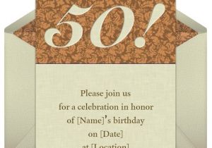 Party City 50th Anniversary Invitations Birthday Invites 50th Birthday Invitation Wording Sample