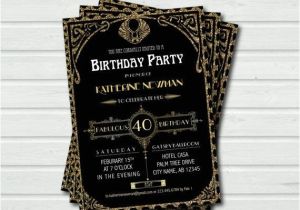 Party City 50th Birthday Invitations 40th Birthday Invitation Great Gatsby Birthday Party