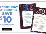 Party City 50th Birthday Invitations Custom Banners for Milestone Birthdays