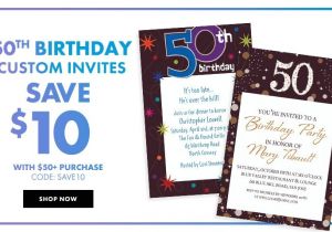 Party City 50th Birthday Invitations Custom Banners for Milestone Birthdays