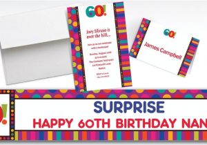 Party City 60th Birthday Invitations Custom Birthday Dots & Stripes 60th Invitations Party City