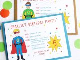 Party City Boy Birthday Invitations Superhero Personalised Birthday Party Invitations by