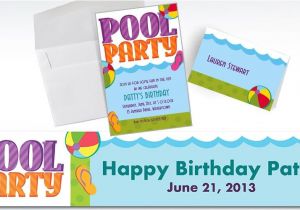 Party City Custom Birthday Invitations Custom Pool Party Invitations Thank You Notes Party City