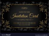 Party Invitation Card Template Coreldraw Luxury Black and Gold Invitation Card Royalty Free Vector