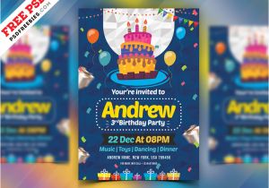 Party Invitation Card Template Psd Birthday Party Invitation Card Psd by Psd Freebies
