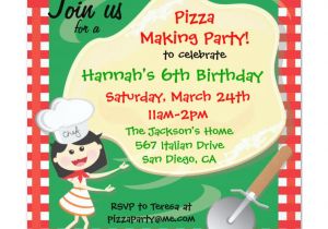 Party Invitation Cards Making Pizza Making Birthday Party Invitation Card Zazzle