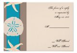 Party Invitation Cards Near Me Brown and Turquoise Band Starfish Response Card Zazzle
