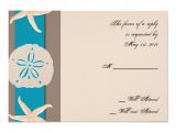 Party Invitation Cards Near Me Brown and Turquoise Band Starfish Response Card Zazzle