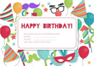 Party Invitation Cards Online Free Birthday Invitation Card Vector Free Download