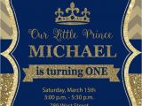 Party Invitation Cards Royal Prince Birthday Party Invitation First Birthday Royal
