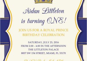 Party Invitation Cards Royal Royal Prince Birthday Invitation Printable Prince
