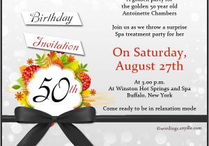 Party Invitation Cards Wordings 50th Birthday Invitation Wording Samples Wordings and