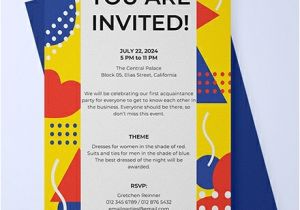 Party Invitation Email Template Free Email Party Invitation Template Word Psd