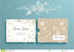 Party Invitation Envelope Template Floral Set Of Romantic Invitation and Envelope Stock